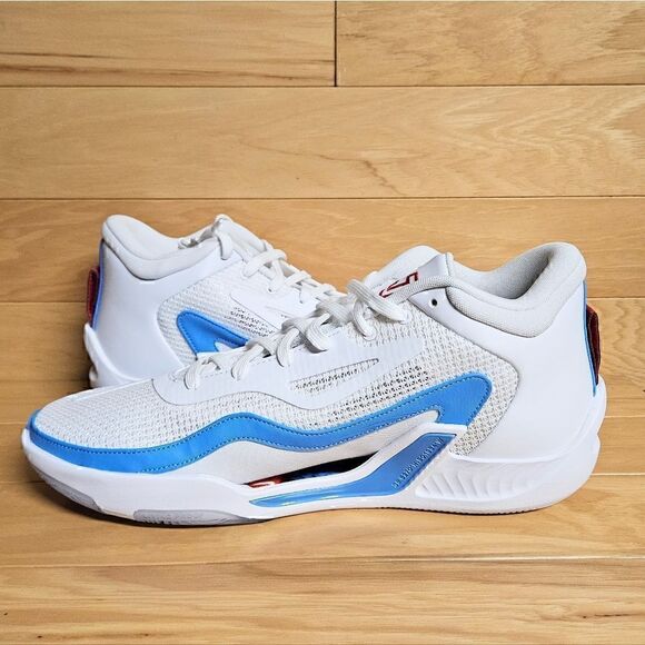 Jordan Tatum 1 White Red Blue Archer Ave St. Louis Basketball Shoes DX5573-100 - Picture 9 of 13